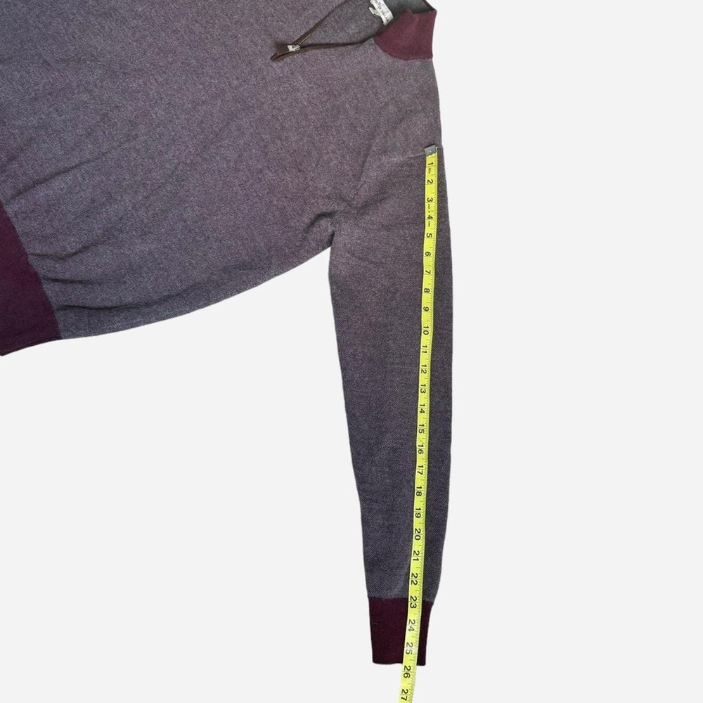 PETER MILLAR Burgundy Birdseye Quarter-Zip Merino Wool Pullover size L - Picture 5 of 8